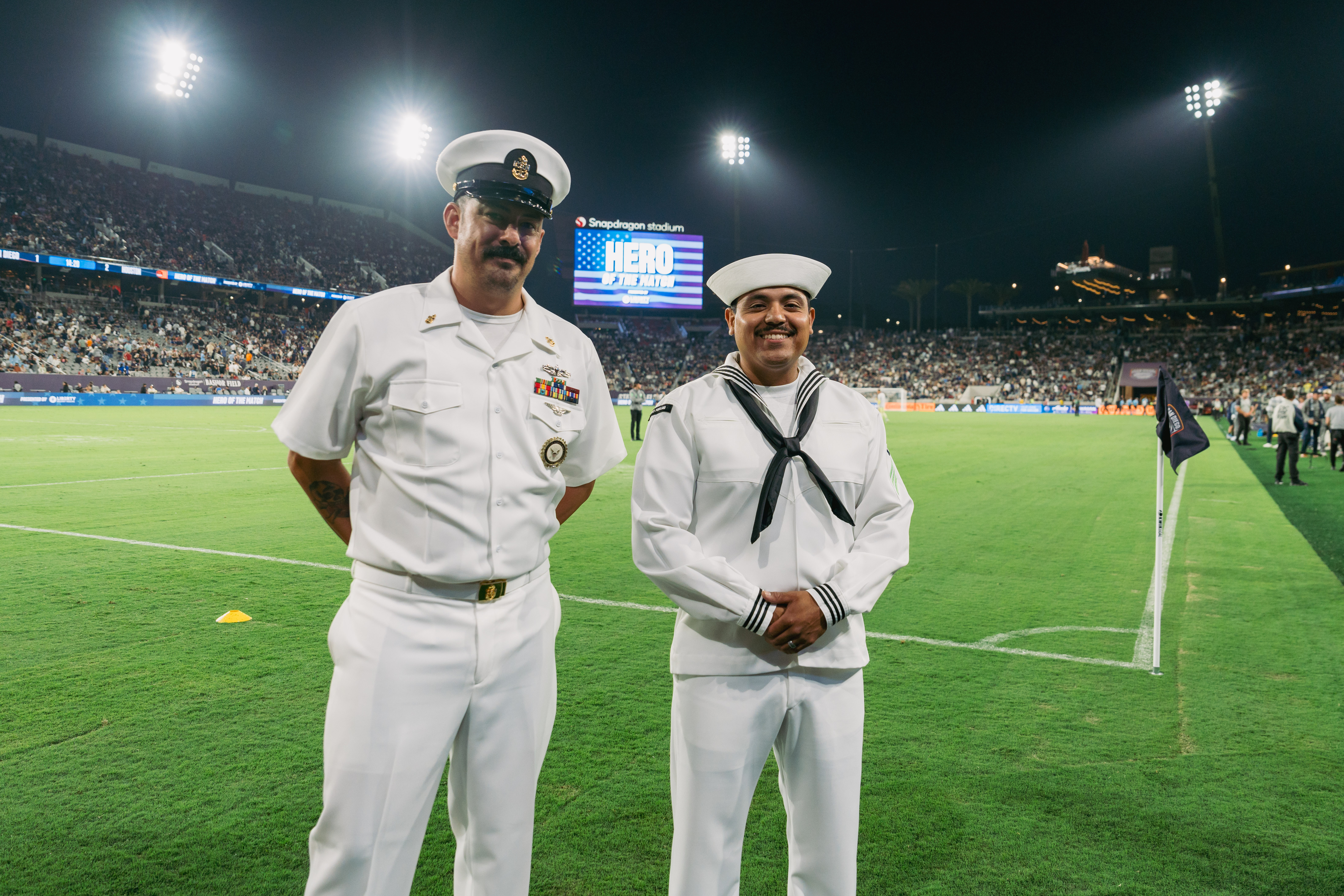 Heroes of the match, stars and stripes night pictured receiving recognition