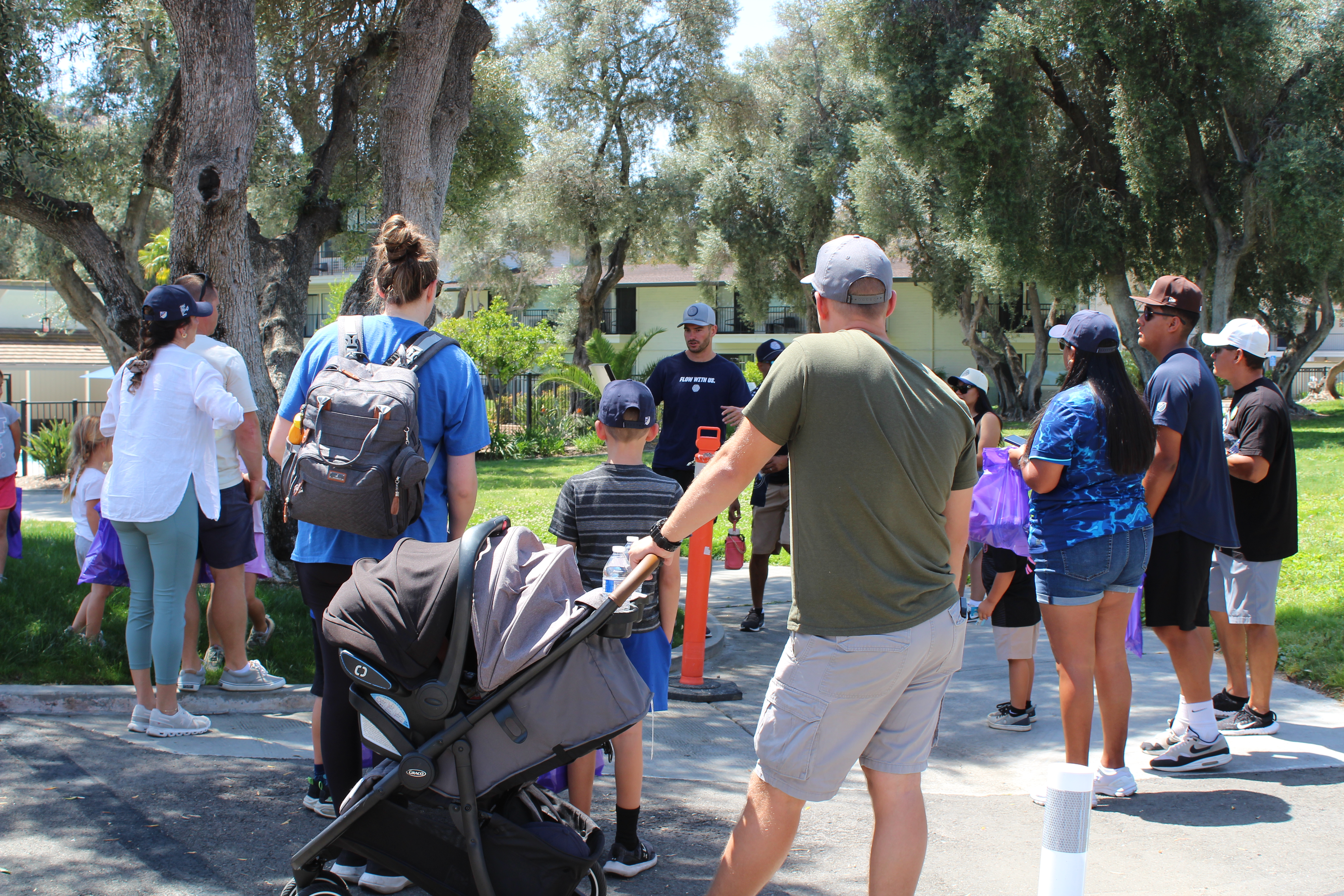 Families gathered on a tour 