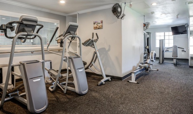 a gym with exercise equipment