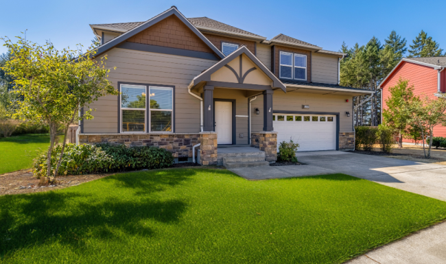 Exterior of the home with two car garage