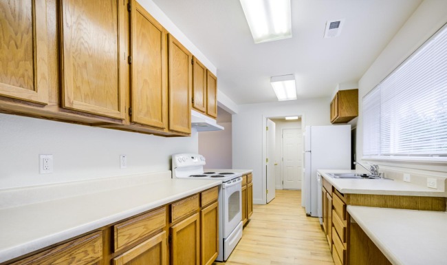Well-lit kitchen with ample counter space