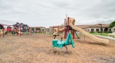 a playground with a slide