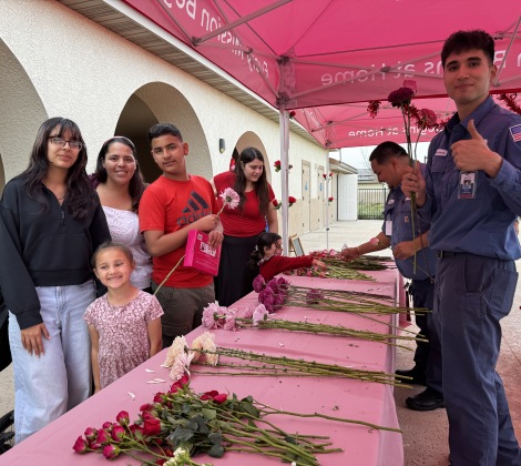 Families celebrating Valentines Day 