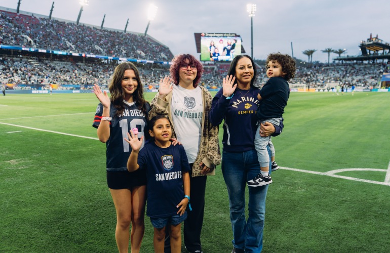 Family being honored at Hero of the Match