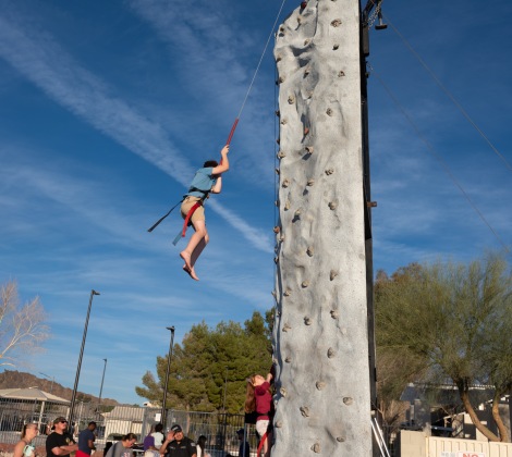 Man rock climbing 