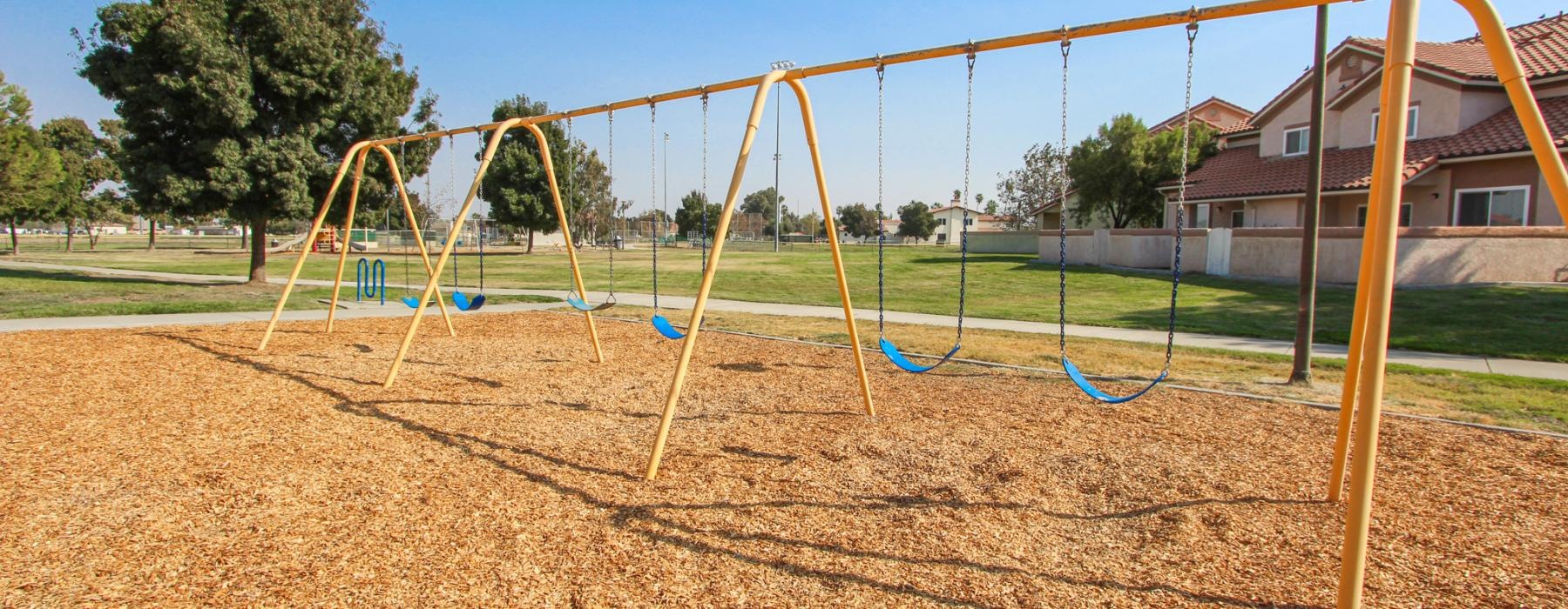 a playground with a slide