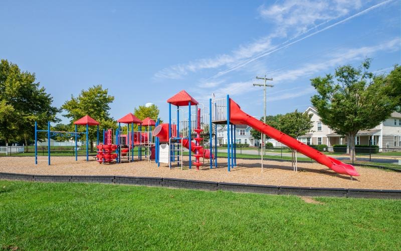 a playground with a slide