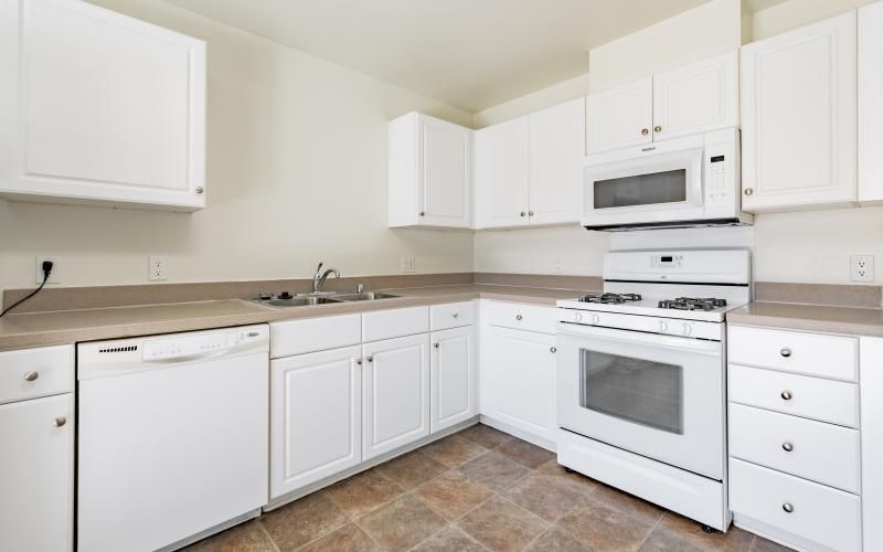 large kitchen with ample cabinet space