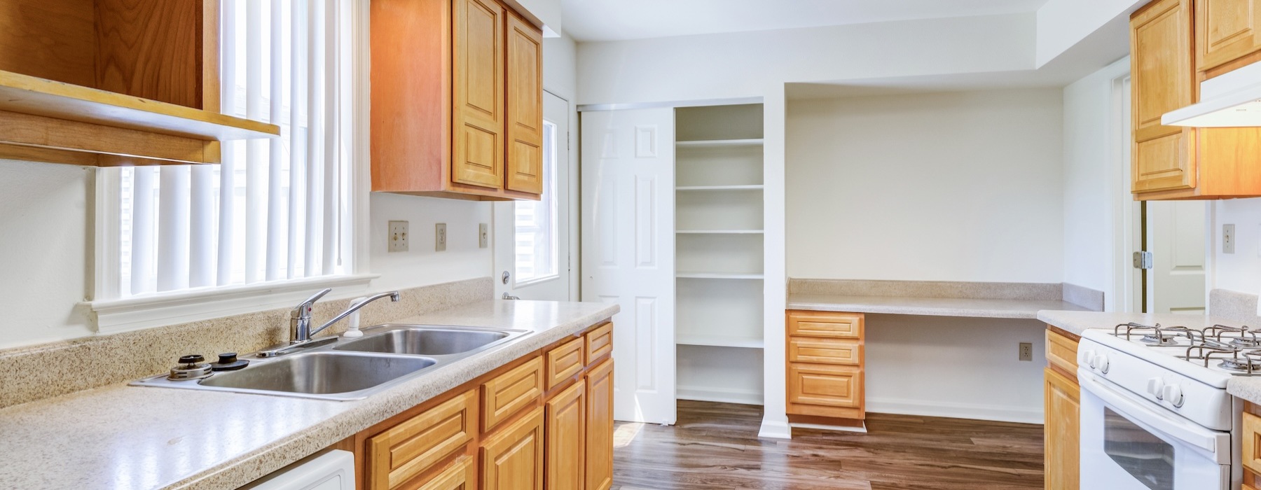 Well-lit kitchen with ample counter space
