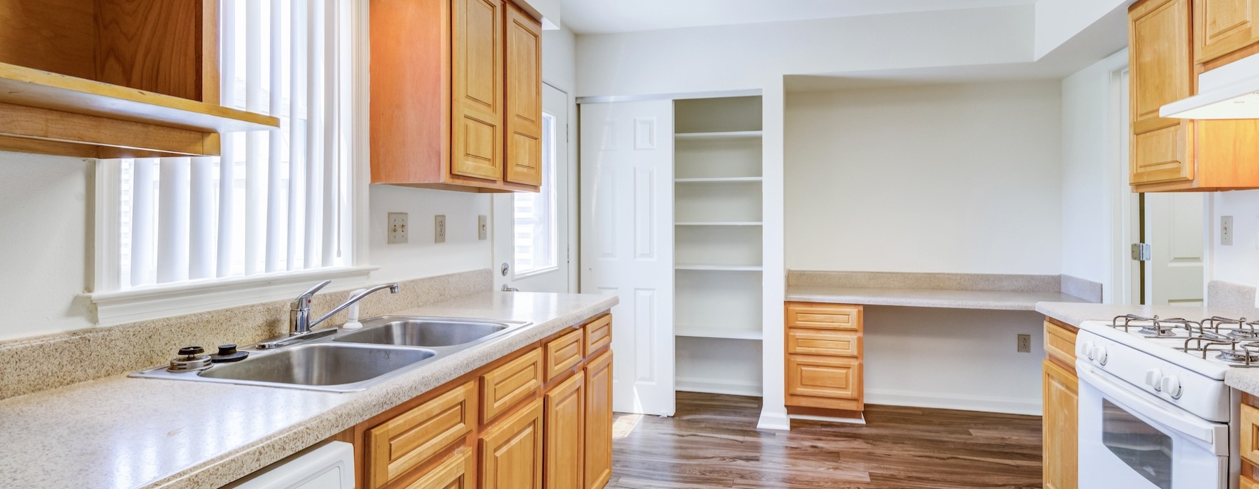 Well-lit kitchen with ample counter space