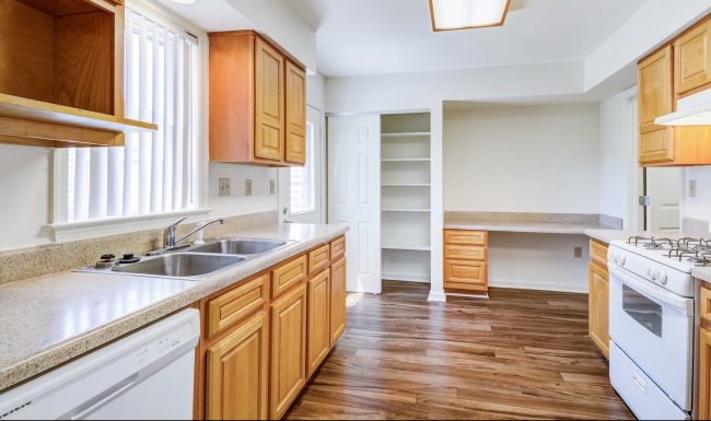 Well-lit kitchen with ample counter space