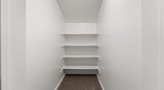 spacious shelves in a space