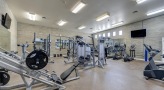 a gym with weights
