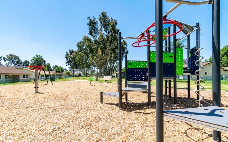 a playground with a slide