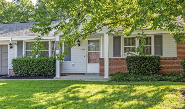 a house with a large front yard