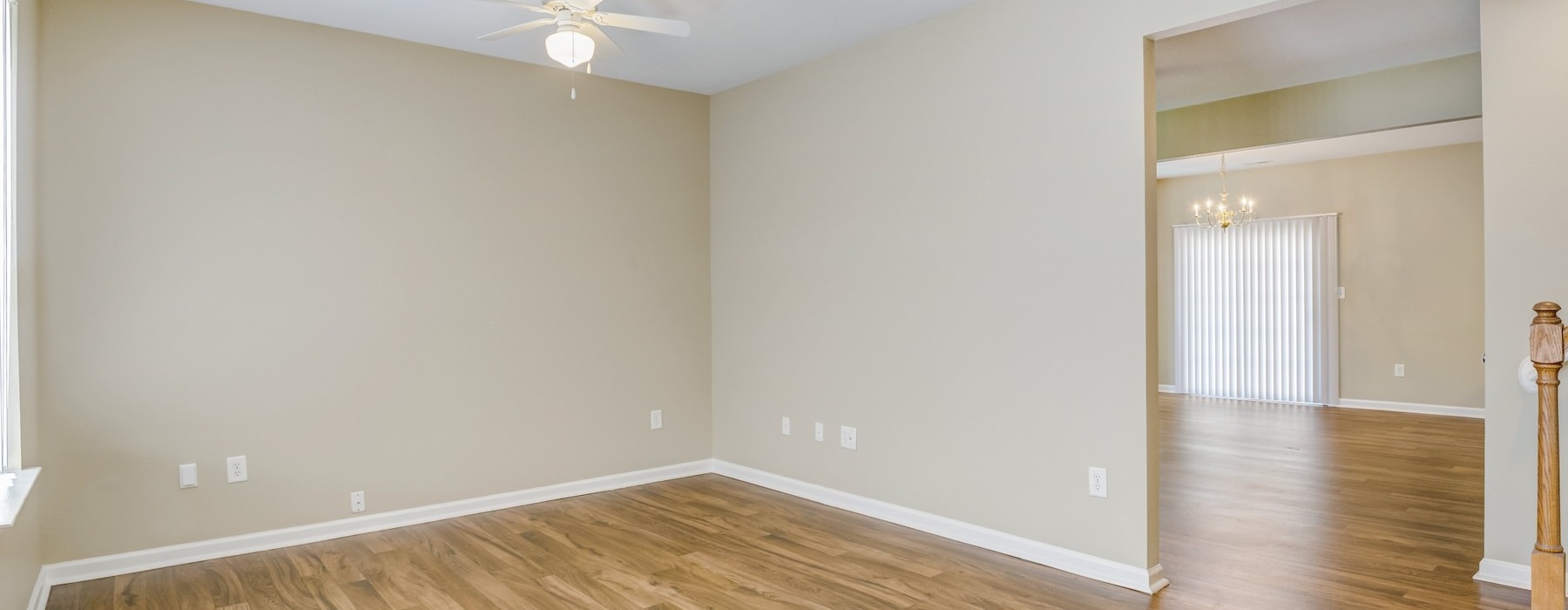 well lit, furnished living room