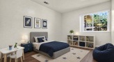 bedroom with large windows