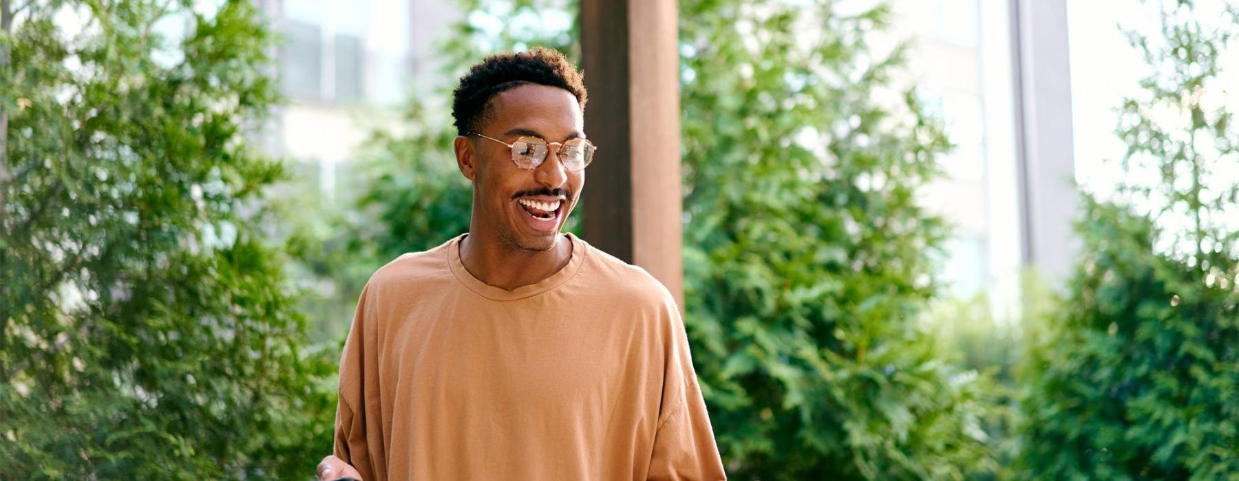 a man holding a phone