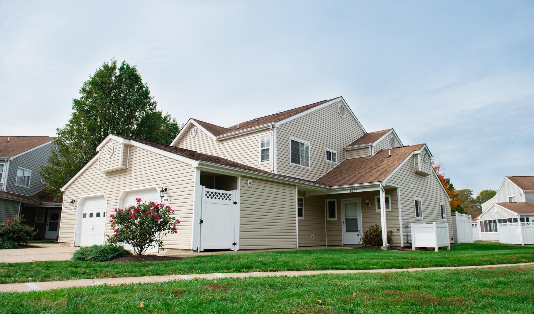 a house with green grass in front