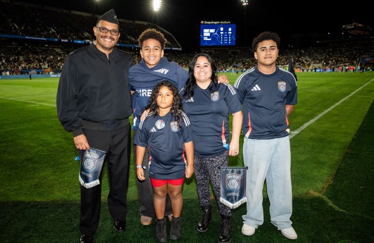 Family at Snapdragon Stadium 