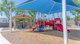 a playground with a slide