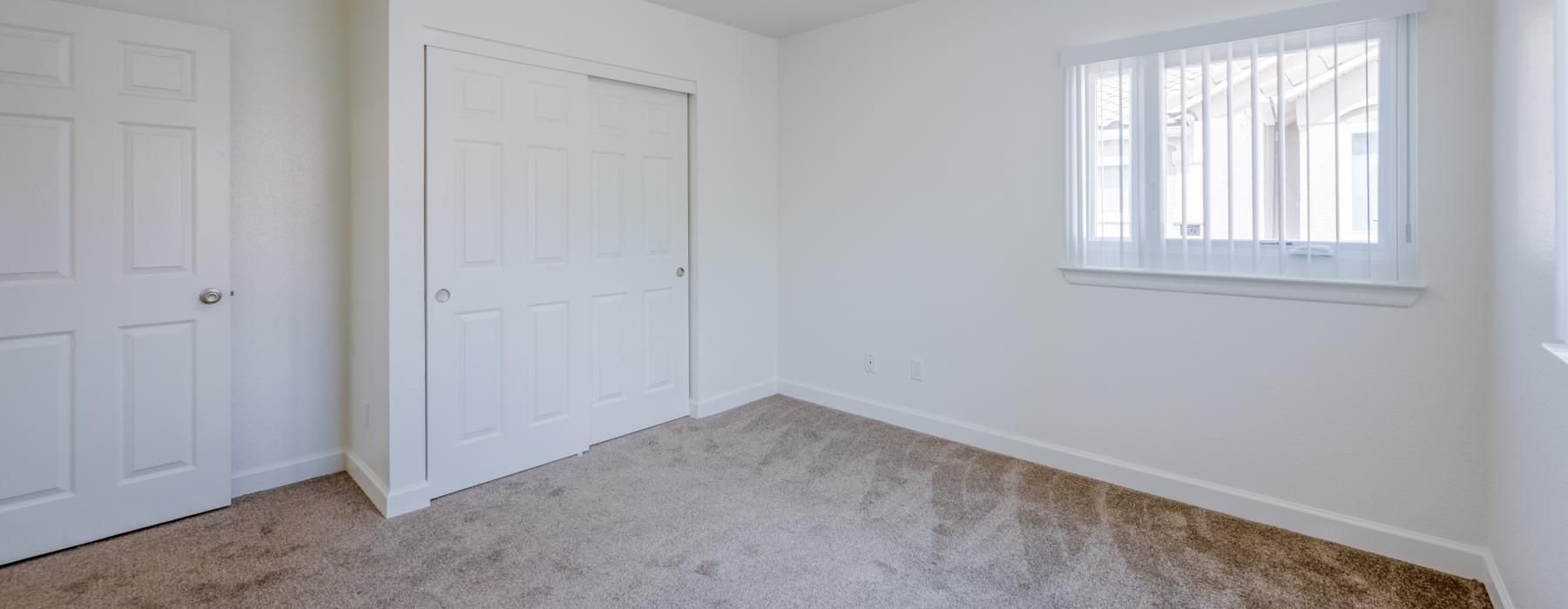 a room with white doors