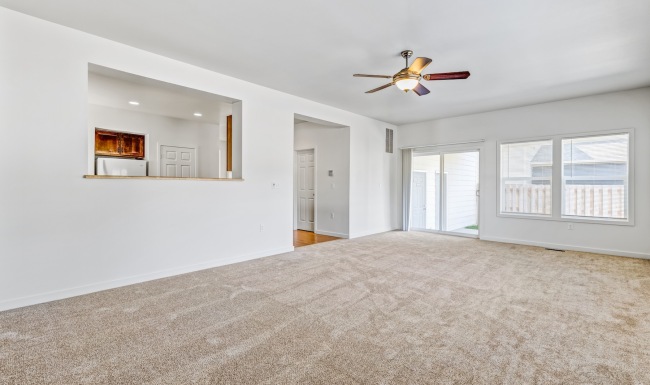 Open space living area with natural lighting
