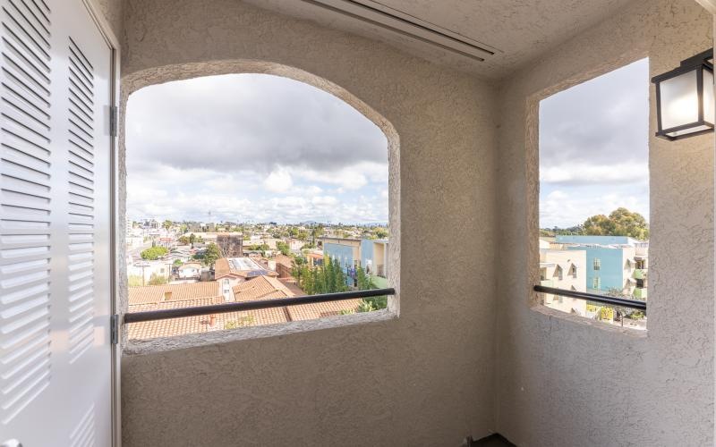 a view of a town through a window