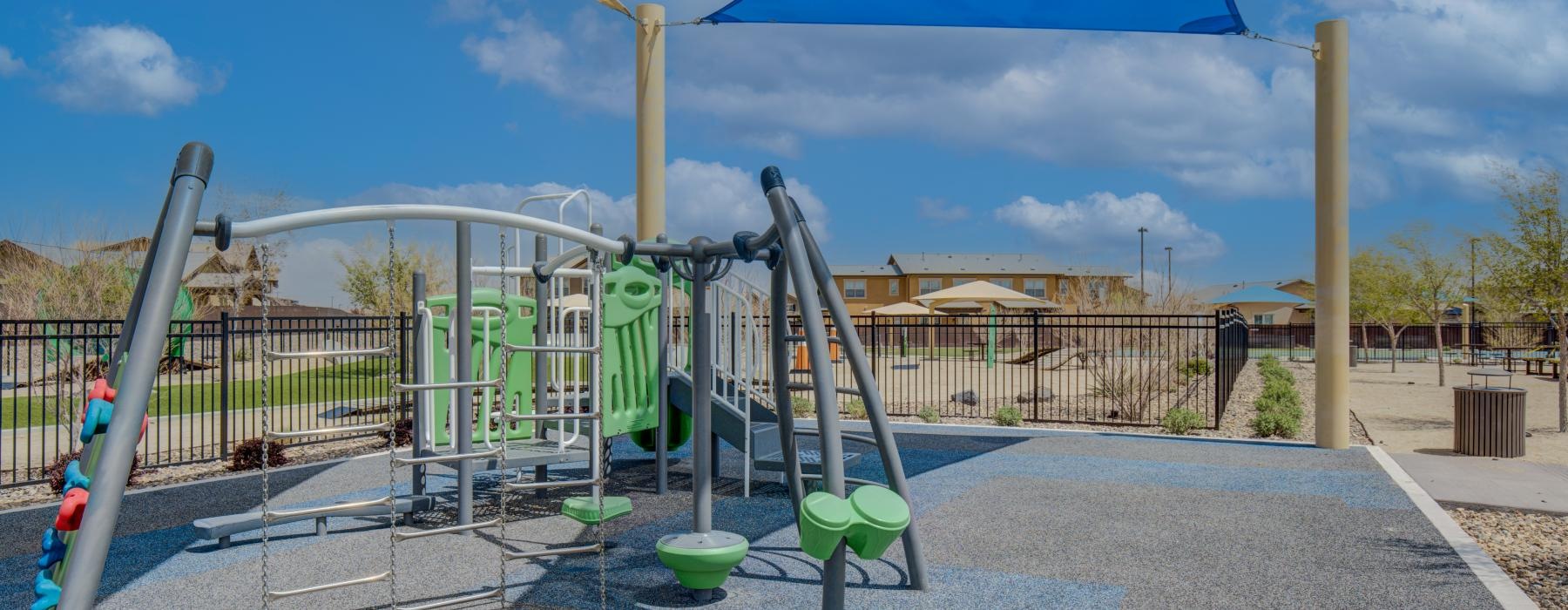 a playground with a slide