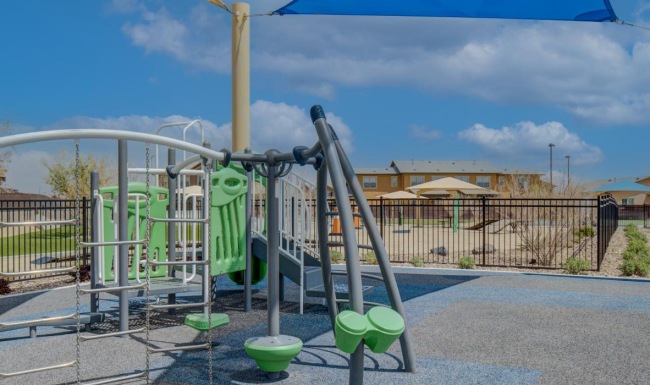 a playground with a slide