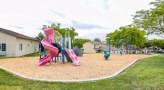 a playground with a slide