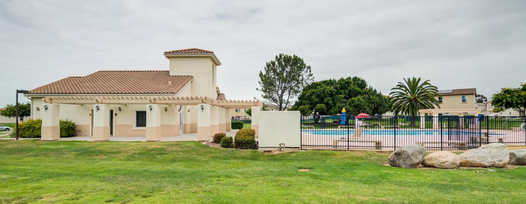 a building with a fence around it