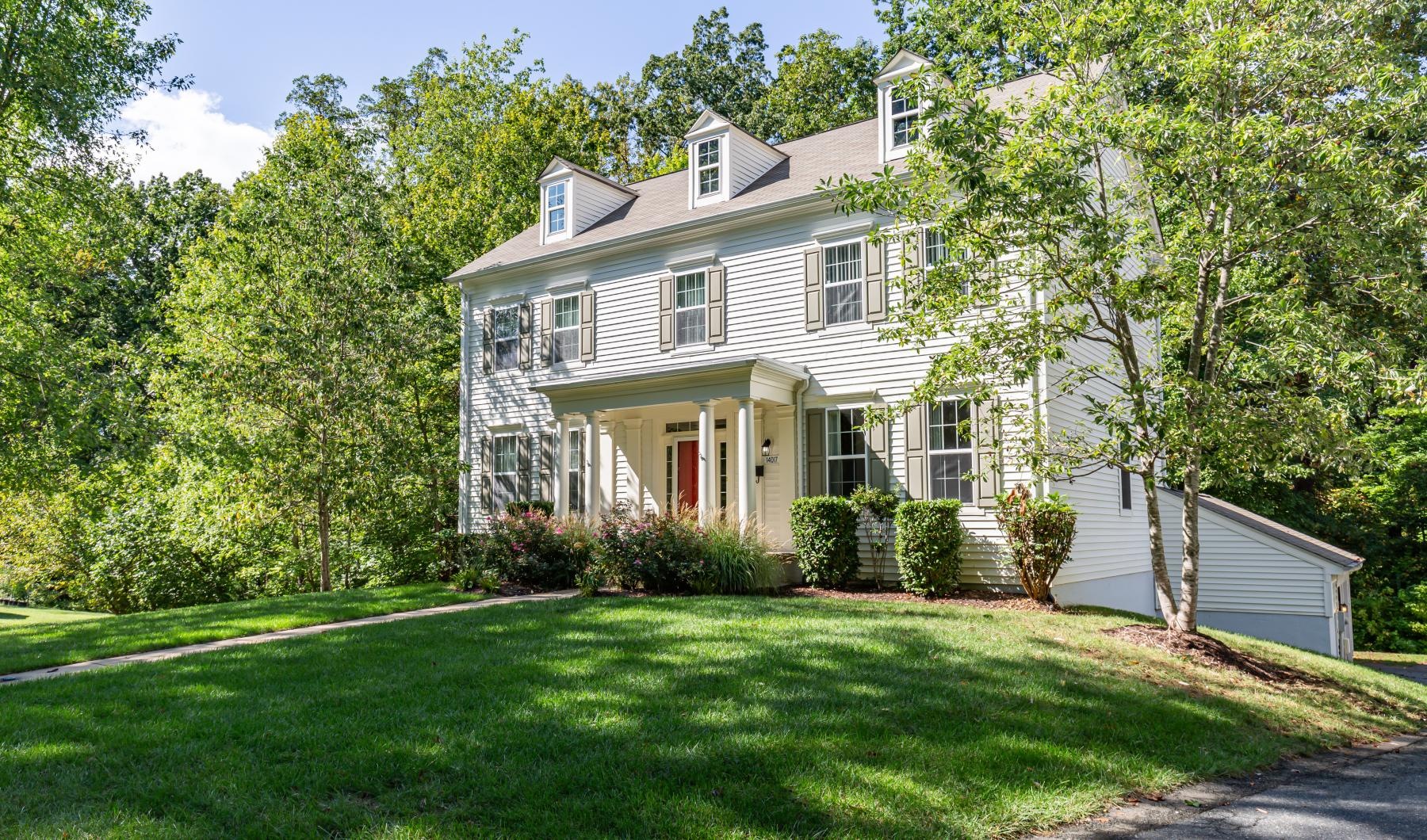 a house with a large front yard