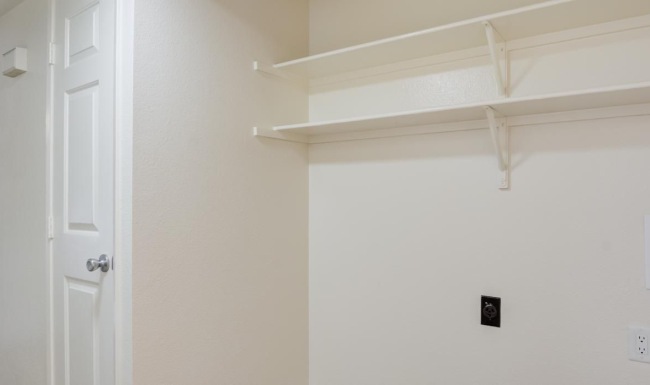 a room with white walls