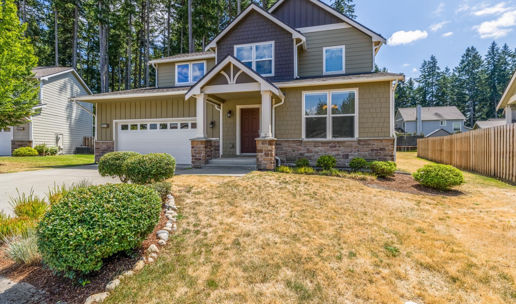 a house with a large front yard