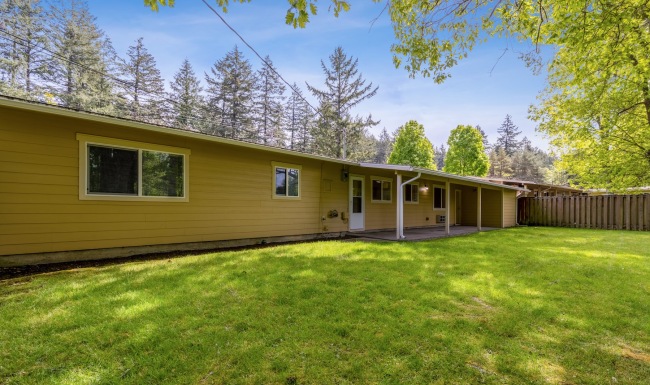a home with a fenced-in back yard