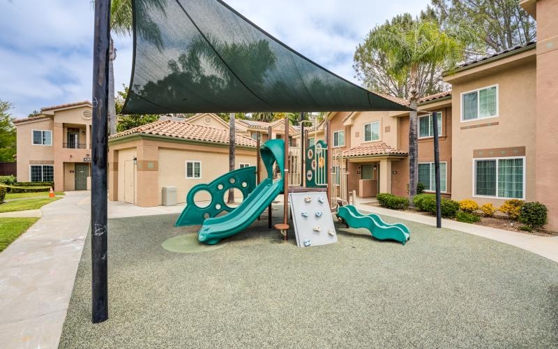 a playground with a slide