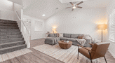 living area with high ceilings