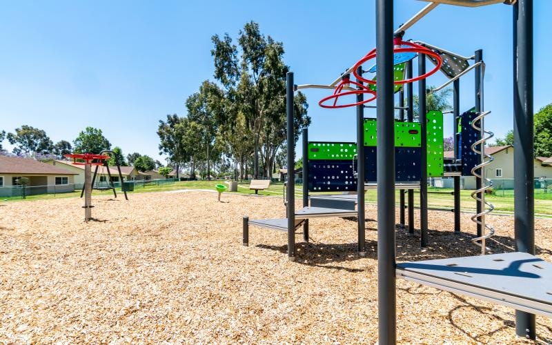 a playground with a slide