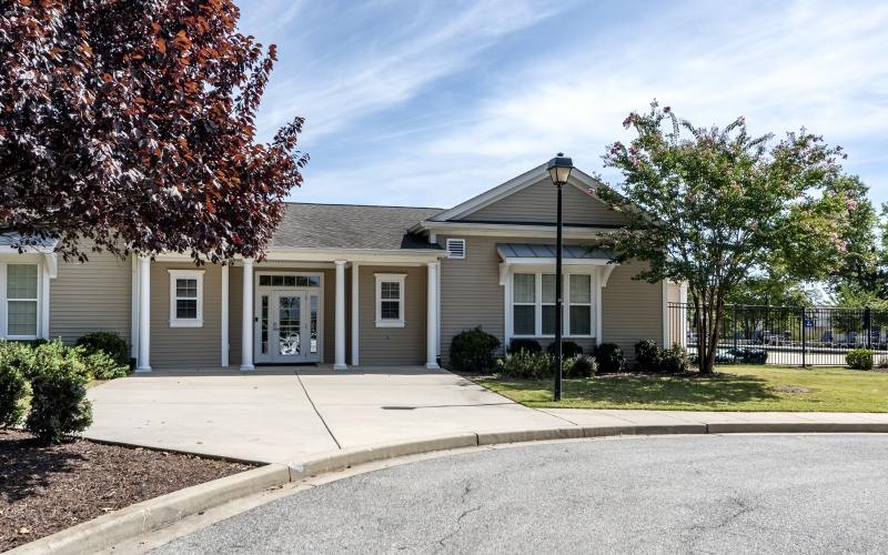 a building with a driveway