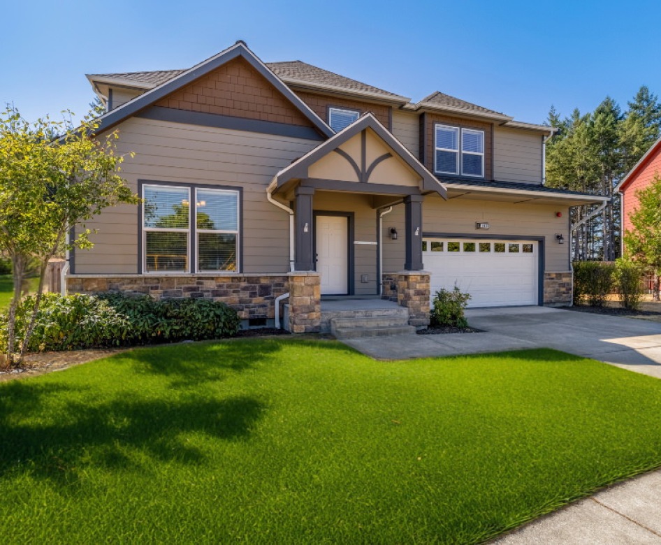 a house with a garage