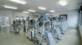 a gym with exercise equipment