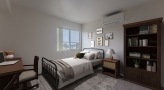bedroom with large windows