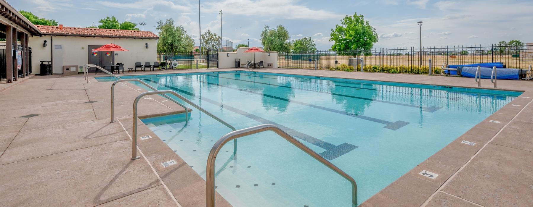 swimming pool with lap lanes