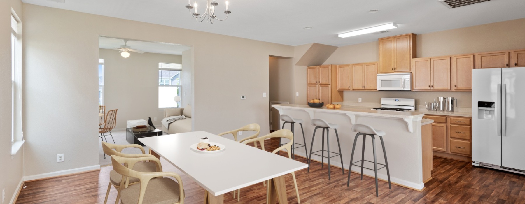 kitchen with wood cabinets