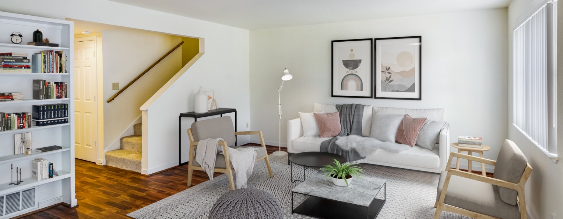 living room with couch and coffee table