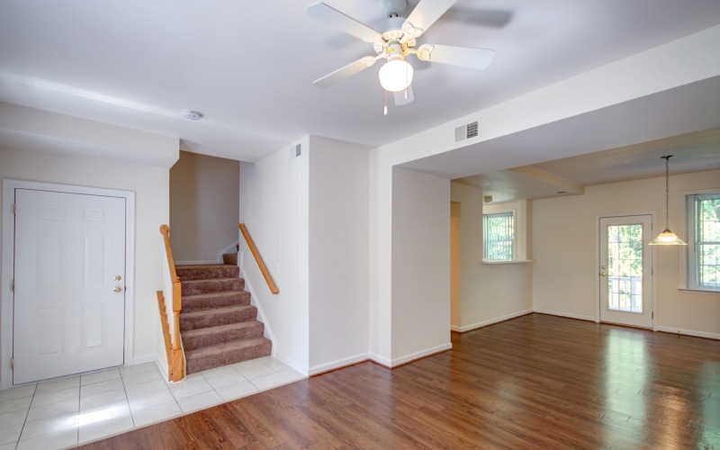 Open space living area with natural lighting