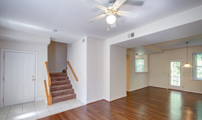 Open space living area with natural lighting